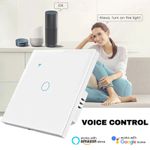 Casa si Gradina - Electrice - Distributie electrica si comanda - Intrerupatoare - Intrerupator smart touch, WiFi, Sticla securizata, iUni 1G, 10A, Control vocal, Smart Life / Tuya, LED, White - Infinity.ro