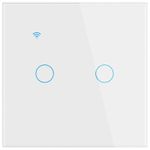 Casa si Gradina - Electrice - Distributie electrica si comanda - Intrerupatoare - Intrerupator smart touch iUni 2F, Wi-Fi, Sticla securizata, LED, White - Infinity.ro