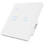 Casa si Gradina - Electrice - Distributie electrica si comanda - Intrerupatoare - Intrerupator smart touch iUni 2F, Wi-Fi, Sticla securizata, LED, White - Infinity.ro