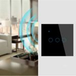 Casa si Gradina - Electrice - Distributie electrica si comanda - Intrerupatoare - Intrerupator smart touch iUni 3F, Wi-Fi, Sticla securizata, LED, Black - Infinity.ro