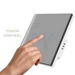 Casa si Gradina - Electrice - Distributie electrica si comanda - Intrerupatoare - Intrerupator smart touch iUni 3F, Wi-Fi, Sticla securizata, LED, Silver - Infinity.ro