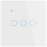 Casa si Gradina - Electrice - Distributie electrica si comanda - Intrerupatoare - Intrerupator smart touch iUni 3F, Wireless, Sticla securizata, LED - Infinity.ro