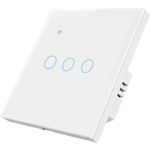 Casa si Gradina - Electrice - Distributie electrica si comanda - Intrerupatoare - Intrerupator smart touch iUni 3F, Wireless, Sticla securizata, LED - Infinity.ro