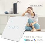 Casa si Gradina - Electrice - Distributie electrica si comanda - Intrerupatoare - Intrerupator smart touch iUni 3F, Wireless, Sticla securizata, LED - Infinity.ro