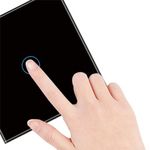 Casa si Gradina - Electrice - Distributie electrica si comanda - Intrerupatoare - Intrerupator touch iUni 1F, Sticla Securizata, LED, Black - Infinity.ro