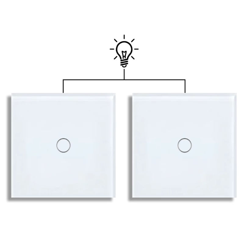 Casa si Gradina - Electrice - Distributie electrica si comanda - Intrerupatoare - Intrerupator touch cap scara, cap cruce iUni 1F, Sticla securizata, LED, Alb - Infinity.ro