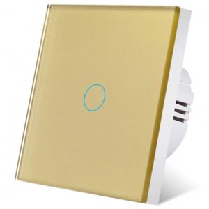 Intrerupator touch cap scara, cap cruce iUni 1F, Sticla securizata, LED