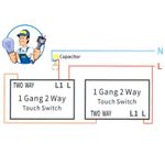 Casa si Gradina - Electrice - Distributie electrica si comanda - Intrerupatoare - Intrerupator touch cap scara, cap cruce iUni 1F, Sticla securizata, LED, Negru - Infinity.ro