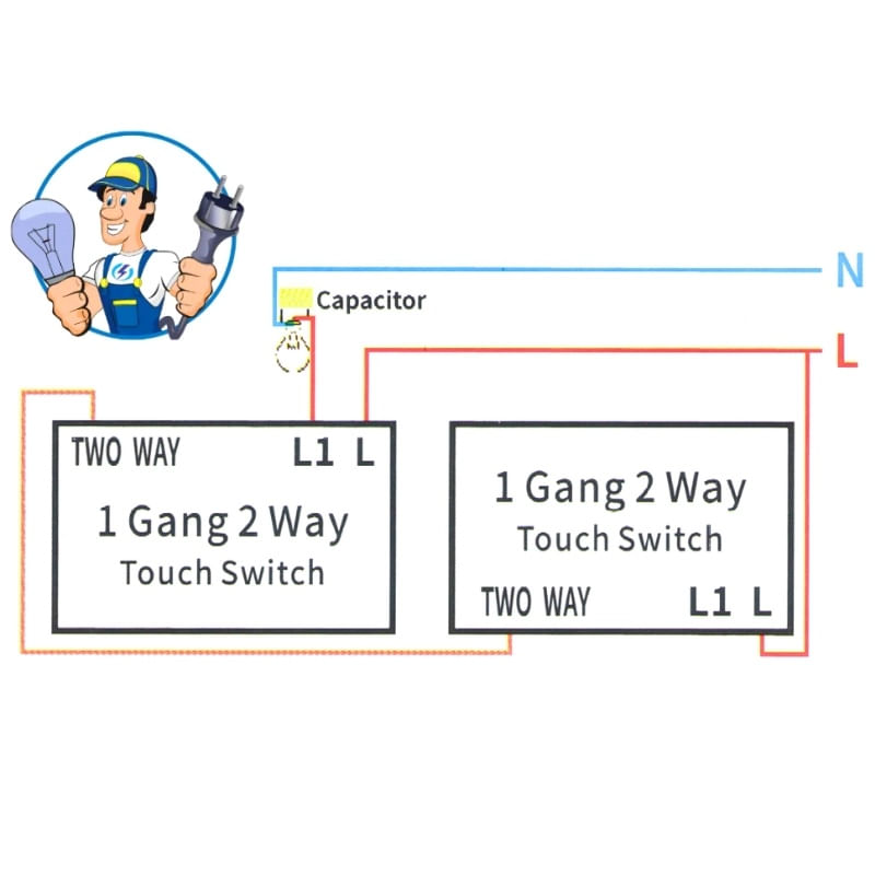 Casa si Gradina - Electrice - Distributie electrica si comanda - Intrerupatoare - Intrerupator touch cap scara, cap cruce iUni 1F, Sticla securizata, LED, Negru - Infinity.ro