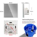 Casa si Gradina - Electrice - Distributie electrica si comanda - Intrerupatoare - Intrerupator touch cap scara, cap cruce iUni 1F, Sticla securizata, LED, Argintiu - Infinity.ro