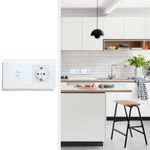 Casa si Gradina - Electrice - Distributie electrica si comanda - Intrerupatoare - Intrerupator touch si Priza, Rama sticla securizata, iUni 1Y, LED - Infinity.ro