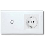 Casa si Gradina - Electrice - Distributie electrica si comanda - Intrerupatoare - Intrerupator touch si Priza, Rama sticla securizata, iUni 1Y, LED - Infinity.ro