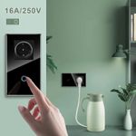 Casa si Gradina - Electrice - Distributie electrica si comanda - Intrerupatoare - Intrerupator touch si Priza, Rama sticla securizata, iUni 1Y, LED, Black - Infinity.ro