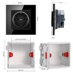 Casa si Gradina - Electrice - Prize - Priza cu rama din sticla securizata iUni WS1, 16A, Black - Infinity.ro