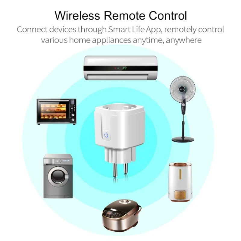 Casa si Gradina - Electrice - Prize - Priza inteligenta iUni PS1, 16A, WiFi, Monitorizare consum, Smart Life / Tuya APP, Compatibila Alexa/Google Assistant - Infinity.ro