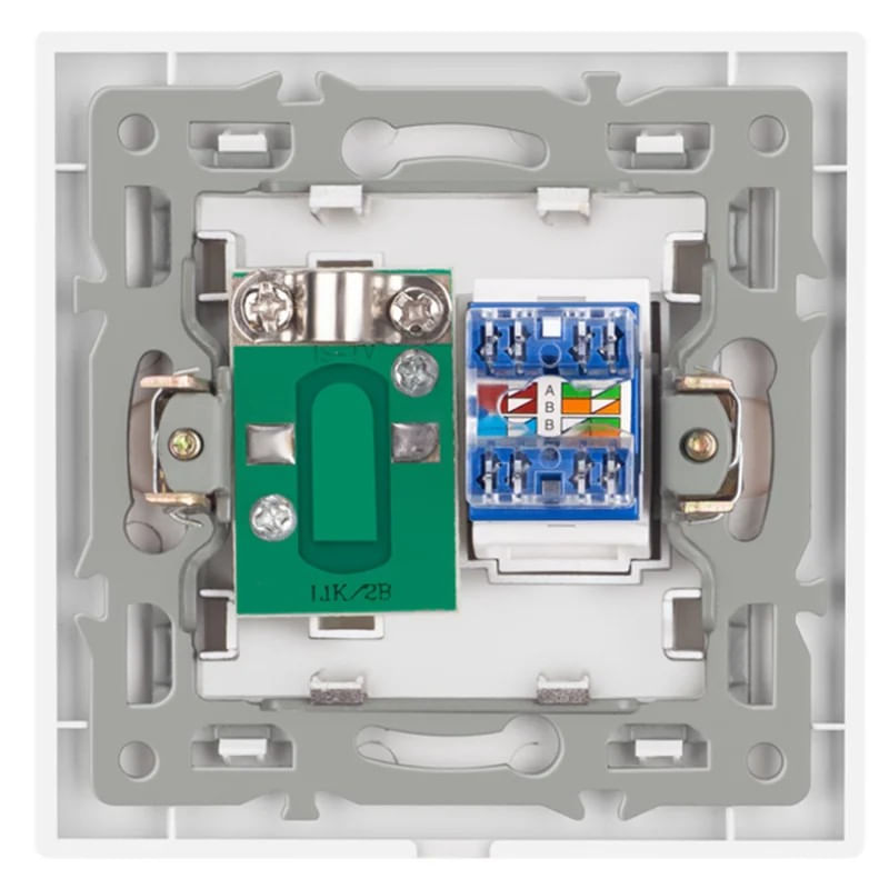 Casa si Gradina - Electrice - Prize - Priza TV + Internet RJ45, Cat6, Rama sticla securizata, iUni TDS, Black - Infinity.ro