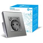 Casa si Gradina - Electrice - Prize - Priza rama sticla securizata, porturi USB-A si USB-C, iUni UC1, 16A, Silver - Infinity.ro