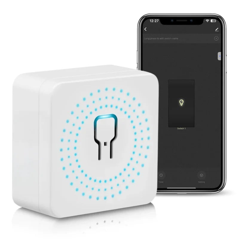 Casa si Gradina - Electrice - Distributie electrica si comanda - Intrerupatoare - Comutator, Releu inteligent WiFi iUni DS2, WiFi, 16A, Smart Life / Tuya APP, Programabil, Control vocal - Infinity.ro