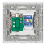 Casa si Gradina - Electrice - Prize - Priza TV + Internet RJ45, Cat6, Rama sticla securizata, iUni TDS, Silver - Infinity.ro