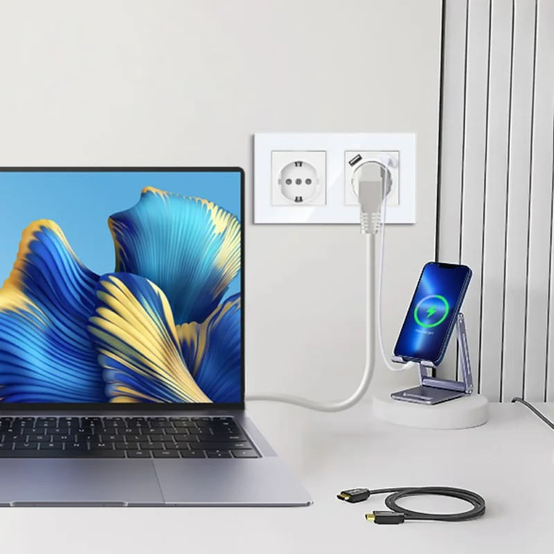 Casa si Gradina - Electrice - Prize - Priza dubla rama sticla securizata, 2 porturi USB-A, iUni US2, 16A - Infinity.ro