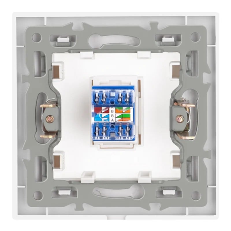 Casa si Gradina - Electrice - Prize - Priza internet RJ45, Cat6, Rama sticla securizata, iUni SD, Black - Infinity.ro