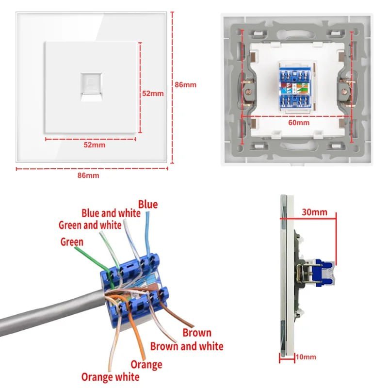Casa si Gradina - Electrice - Prize - Priza internet RJ45, Cat6, Rama sticla securizata, iUni SD - Infinity.ro