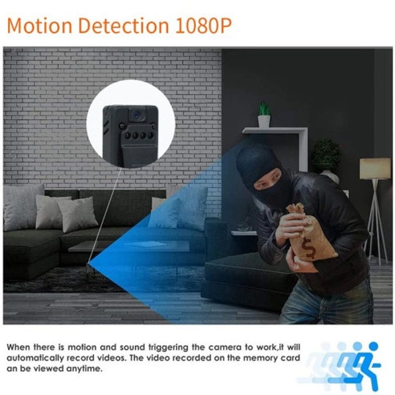 TV, Audio-Video si Foto - Camere video - Camere video compacte - Body camera corporala iUni M8 Plus, 8GB, Wi-Fi, Night Vision, Lentila rotativa 90° - Infinity.ro