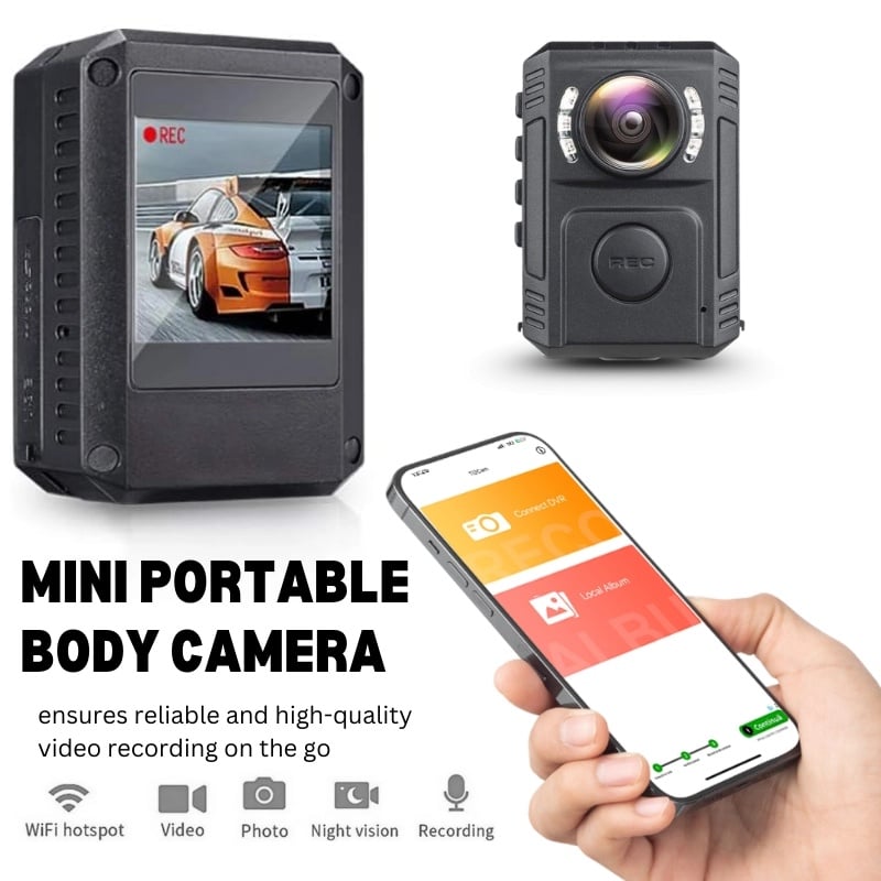 TV, Audio-Video si Foto - Camere video - Camere video compacte - Body camera corporala iUni CP38, Wireless, Detectie miscare, Unghi 170° - Infinity.ro