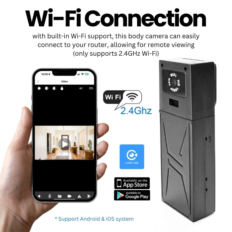 TV, Audio-Video si Foto - Camere video - Camere video compacte - Body camera corporala iUni M7, Wi-Fi, 16GB, Vizualizare 4K, Vizualizare Live pe telefon - Infinity.ro