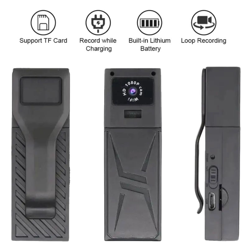 TV, Audio-Video si Foto - Camere video - Camere video compacte - Body camera corporala iUni M7, Wi-Fi, 16GB, Vizualizare 4K, Vizualizare Live pe telefon - Infinity.ro