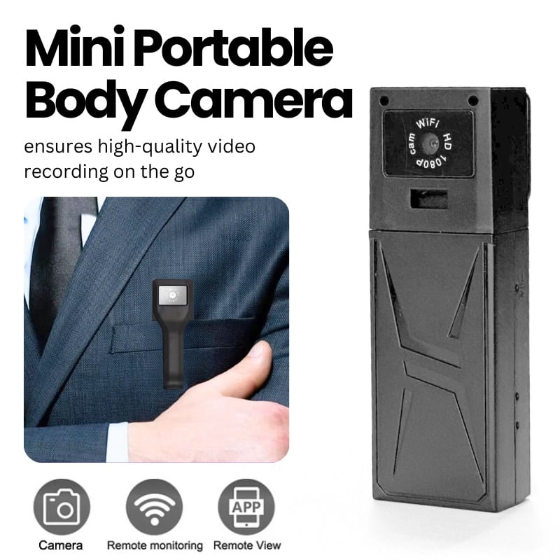 TV, Audio-Video si Foto - Camere video - Camere video compacte - Body camera corporala iUni M7, Wi-Fi, 16GB, Vizualizare 4K, Vizualizare Live pe telefon - Infinity.ro