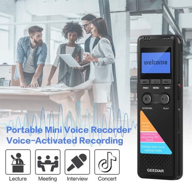 TV, Audio-Video si Foto - Portabile audio - Reportofoane - Mini Reportofon digital iUni REP01, 32Gb, MP3 Player - Infinity.ro