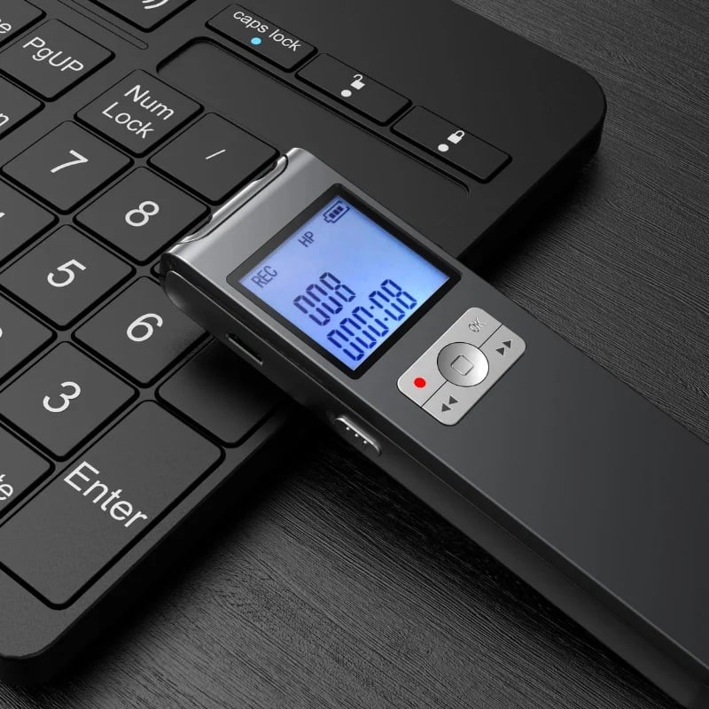 TV, Audio-Video si Foto - Portabile audio - Reportofoane - Mini Reportofon Digital iUni REP308, 8GB, Microfon extern wireless, Radio FM, MP3 Player, Activare vocala - Infinity.ro