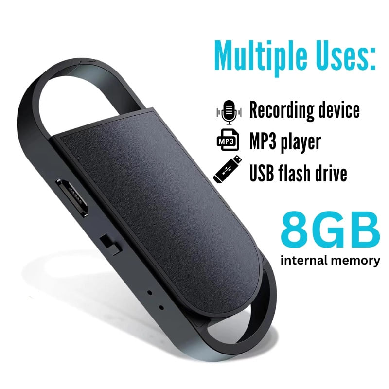 TV, Audio-Video si Foto - Portabile audio - Reportofoane - Breloc Reportofon iUni SK008, 8GB, Autonomie 18 ore, MP3 Player - Infinity.ro