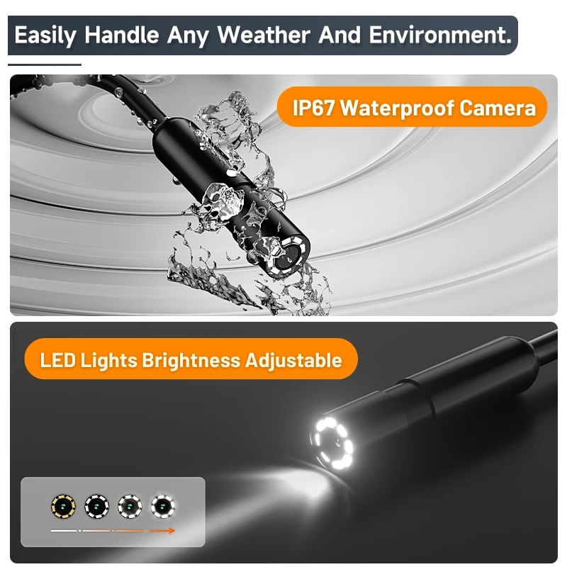 Auto si Moto - Reparatii si depanare - Sisteme de diagnoza - Camera Inspectie Auto Industriala iUni VC43-RD, Ecran IPS 4.3", Cablu 2M, 8 LED-uri ajustabile, Slot Card microSD, IP67 - Infinity.ro