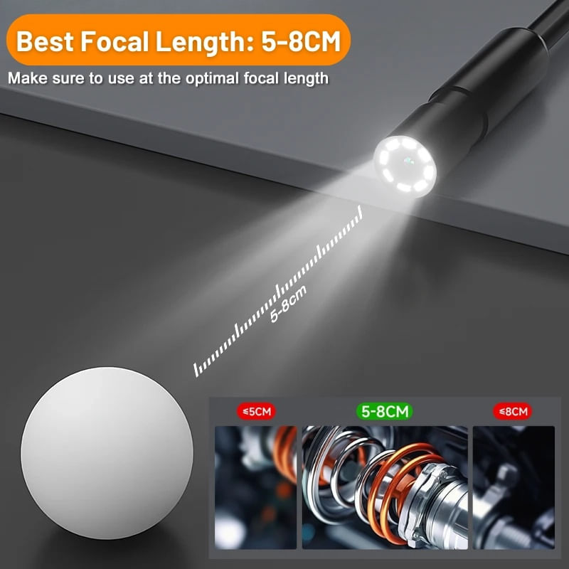 Auto si Moto - Reparatii si depanare - Sisteme de diagnoza - Camera Inspectie Auto Industriala iUni VC43-RD, Ecran IPS 4.3", Cablu 2M, 8 LED-uri ajustabile, Slot Card microSD, IP67 - Infinity.ro