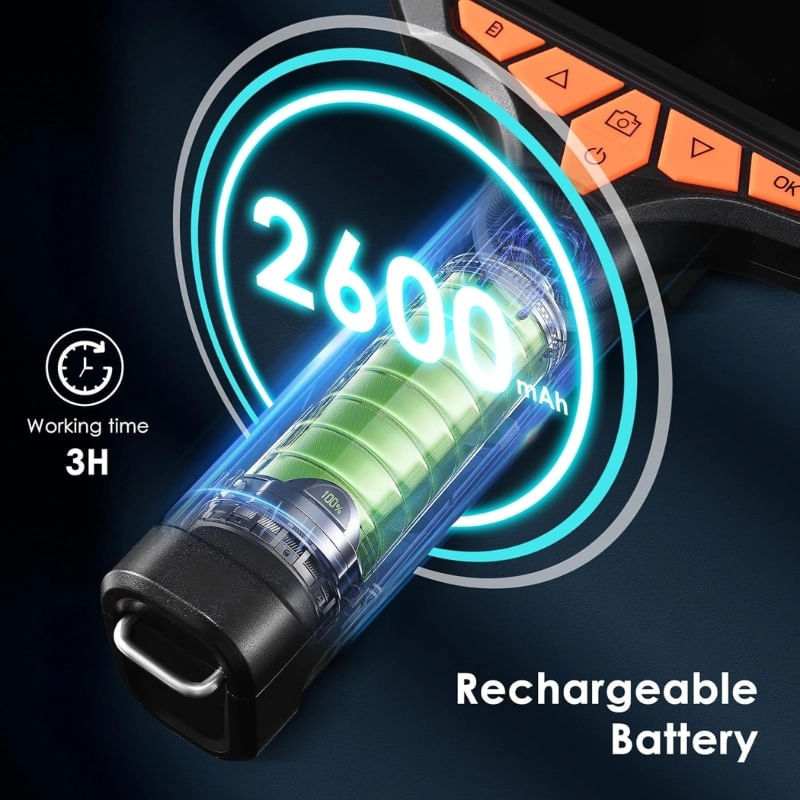 Auto si Moto - Reparatii si depanare - Sisteme de diagnoza - Camera Inspectie Auto Industriala iUni VC43-RD, Ecran IPS 4.3", Cablu 2M, 8 LED-uri ajustabile, Slot Card microSD, IP67 - Infinity.ro