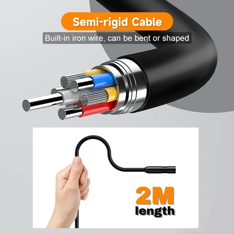 Auto si Moto - Reparatii si depanare - Sisteme de diagnoza - Camera Inspectie Auto Industriala iUni VC43-AV, Ecran IPS 4.3", Cablu 2M, 1080P, 8 LED-uri ajustabile, IP67, 2600mAh - Infinity.ro