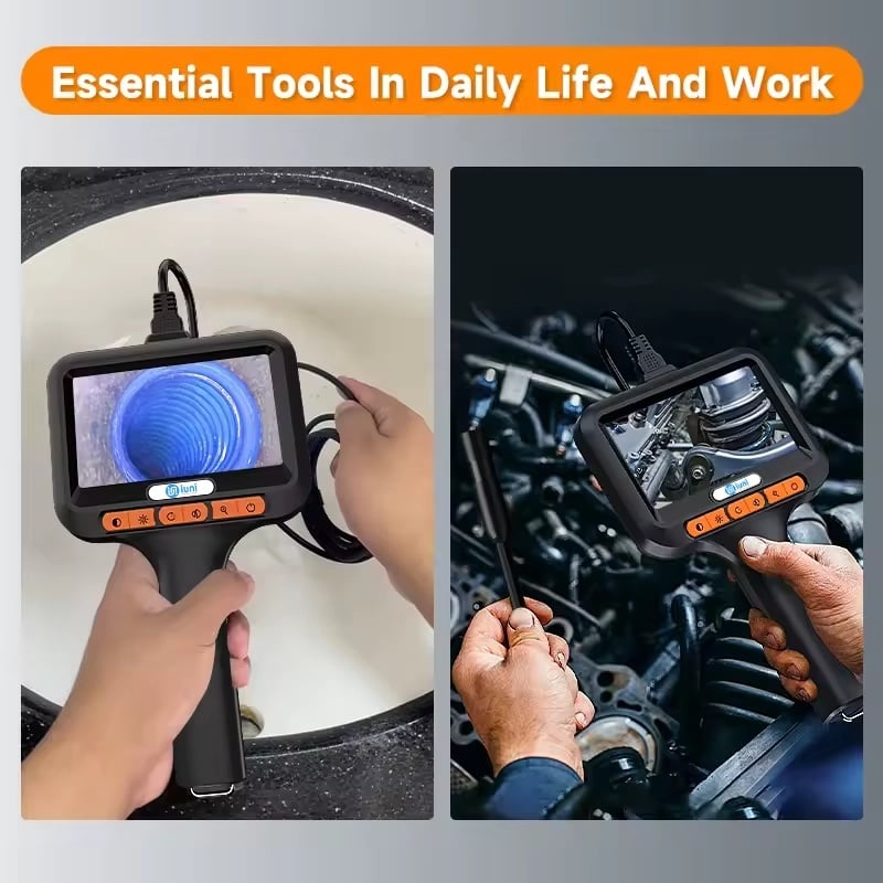 Auto si Moto - Reparatii si depanare - Sisteme de diagnoza - Camera Inspectie Auto Industriala iUni VC43-AV, Ecran IPS 4.3", Cablu 2M, 1080P, 8 LED-uri ajustabile, IP67, 2600mAh - Infinity.ro