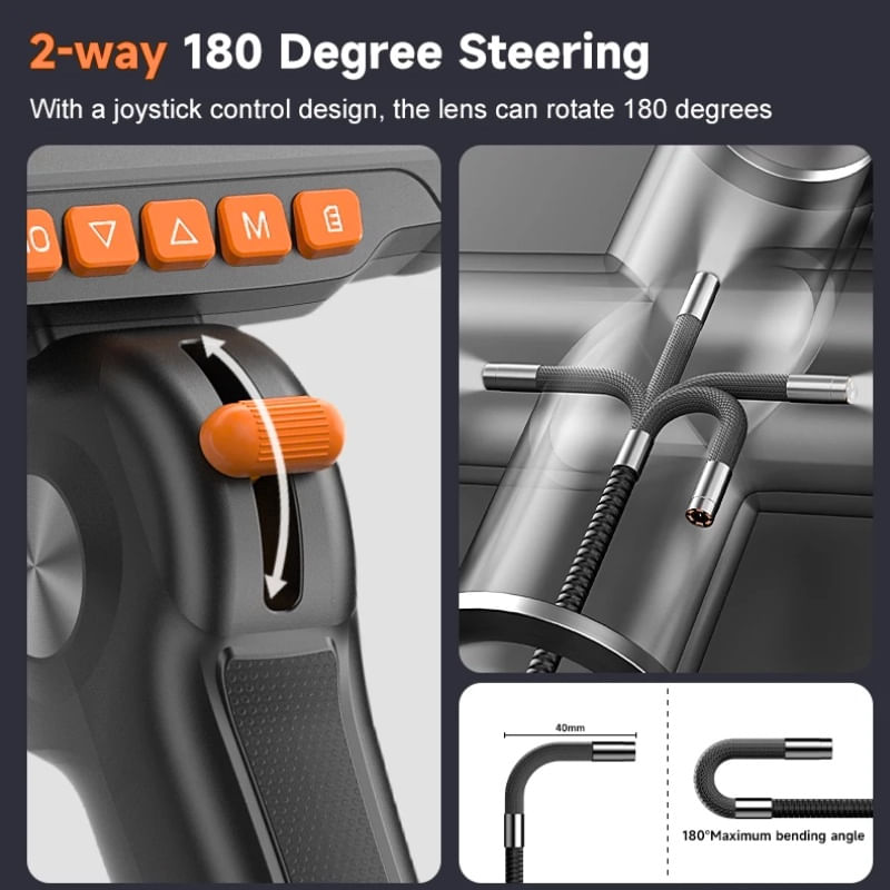 Auto si Moto - Reparatii si depanare - Sisteme de diagnoza - Camera Inspectie Auto Industriala iUni VSP43-D, Rotativa la 180°, Ecran IPS 4.3", Cablu 1.5M, 8 LED-uri ajustabile, IP67 - Infinity.ro
