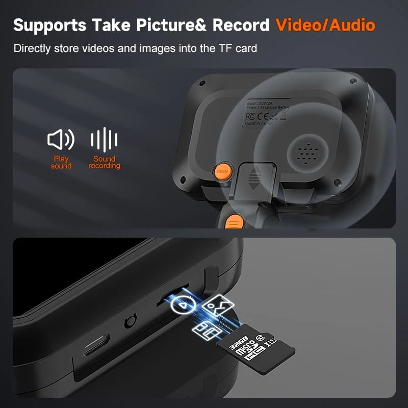 Auto si Moto - Reparatii si depanare - Sisteme de diagnoza - Camera Inspectie Auto Industriala iUni VSP43-D, Rotativa la 180°, Ecran IPS 4.3", Cablu 1.5M, 8 LED-uri ajustabile, IP67 - Infinity.ro