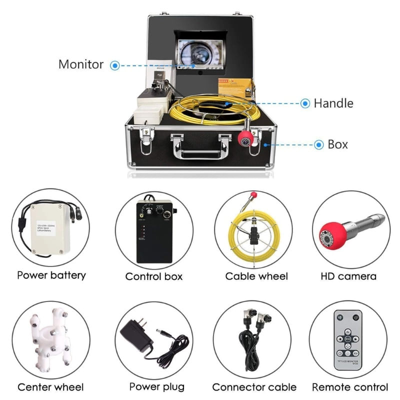 Casa si Gradina - Constructii - Scule electrice si accesorii - Scule multifunctionale si accesorii - Camera Inspectie tevi, 20m, iUni ICT18, Monitor 7 inch - Infinity.ro