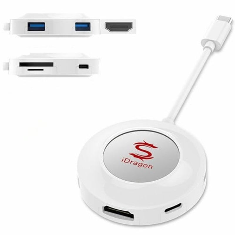 Laptop, Telefoane si Tablete - Telefoane mobile si accesorii - Accesorii Telefoane - Cabluri si adaptoare telefoane - Adaptor HDMI iUni iDragon USB C Dock, compatibil cu Samsung Galaxy S8 - Infinity.ro