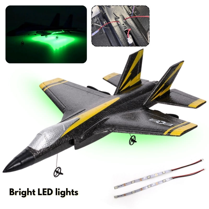 Jucarii, Copii si Bebe - Jucarii si jocuri - Vehicule si jucarii cu telecomanda - Elicoptere, avioane si nave de jucarie - Avion de lupta cu telecomanda iUni FX835, Giroscop, Rezistent la impact, Lumini LED - Infinity.ro