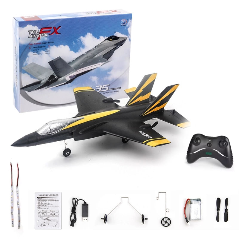 Jucarii, Copii si Bebe - Jucarii si jocuri - Vehicule si jucarii cu telecomanda - Elicoptere, avioane si nave de jucarie - Avion de lupta cu telecomanda iUni FX835, Giroscop, Rezistent la impact, Lumini LED - Infinity.ro