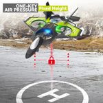 Jucarii, Copii si Bebe - Jucarii si jocuri - Vehicule si jucarii cu telecomanda - Elicoptere, avioane si nave de jucarie - Avion cu telecomanda iUni S98, Combat Aircraft, Acrobatii 360°, Giroscop, Rezistent la impact, Lumini LED, Verde - Infinity.ro