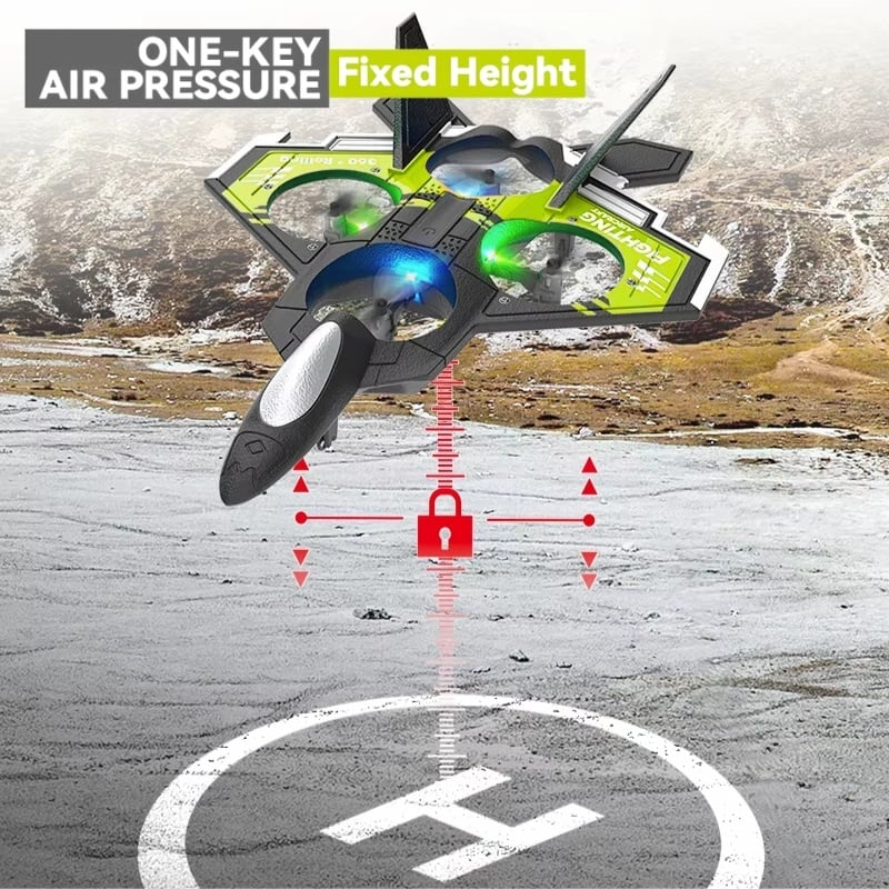 Jucarii, Copii si Bebe - Jucarii si jocuri - Vehicule si jucarii cu telecomanda - Elicoptere, avioane si nave de jucarie - Avion cu telecomanda iUni S98, Combat Aircraft, Acrobatii 360°, Giroscop, Rezistent la impact, Lumini LED, Verde - Infinity.ro