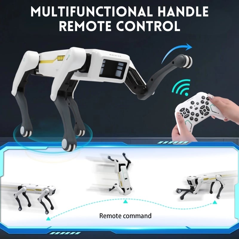 Jucarii, Copii si Bebe - Jucarii si jocuri - Vehicule si jucarii cu telecomanda - Roboti de jucarie - Caine Robot Inteligent iUni 8002, Control prin Telecomanda, Aplicatie, Comenzi Vocale, Programabil, 25+ Functii - Infinity.ro