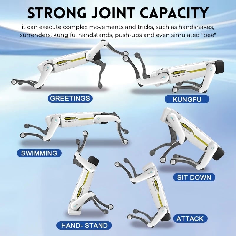Jucarii, Copii si Bebe - Jucarii si jocuri - Vehicule si jucarii cu telecomanda - Roboti de jucarie - Caine Robot Inteligent iUni 8002, Control prin Telecomanda, Aplicatie, Comenzi Vocale, Programabil, 25+ Functii - Infinity.ro