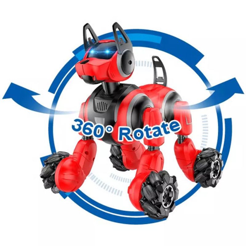 Jucarii, Copii si Bebe - Jucarii si jocuri - Vehicule si jucarii cu telecomanda - Roboti de jucarie - Caine Robot inteligent controlabil prin gesturi si telecomanda iUni 800A, Rotire 360°, Rosu - Infinity.ro
